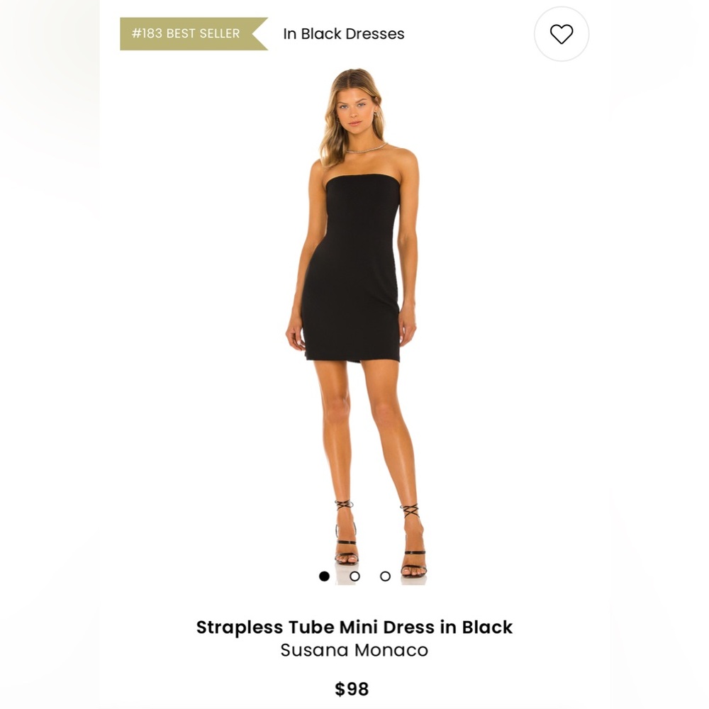 Susana Monaco Black Strapless Tube Dress